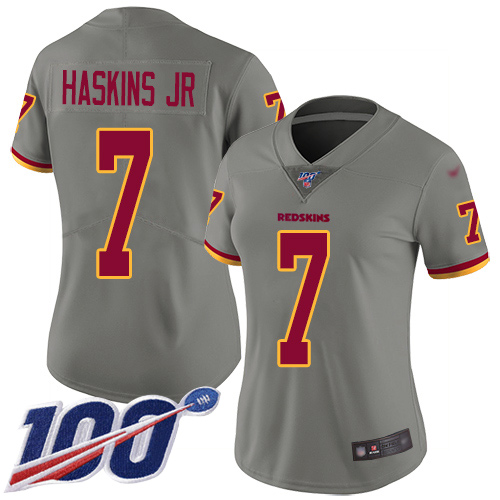 Washington Redskins Limited Gray Women Dwayne Haskins Jersey NFL Football 7 100th Season